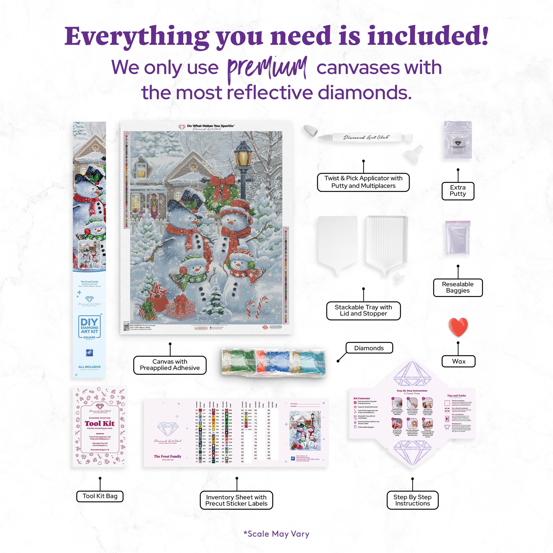 Diamond Painting The Frost Family 23.6" x 30" (60cm x 76cm) / Square with 58 Colors including 2 ABs and 5 Fairy Dust Diamonds / 73,505