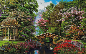 Diamond Painting The Garden of Peace 38.6" x 27.6″ (98cm x 70cm) / Square with 60 Colors including 2 ABs / 107,473