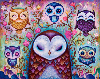 Diamond Painting The Great Big Owl 32.3" x 25.6" (82cm x 65cm) / Square with 56 Colors including 2 ABs and 2 Fairy Dust Diamonds / 85,869