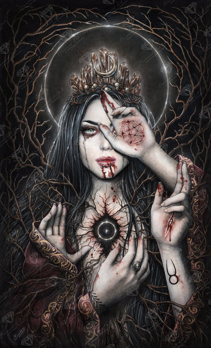 Diamond Painting The High Priestess 22" x 36" (55.8cm x 91.9cm) / Square with 63 Colors including 2 ABs and 1 Iridescent Diamond and 1 Fairy Dust Diamond / 82,656