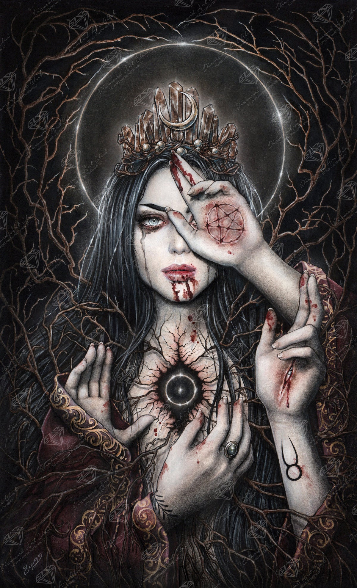 Diamond Painting The High Priestess 22" x 36" (55.8cm x 91.9cm) / Square with 63 Colors including 2 ABs and 1 Iridescent Diamond and 1 Fairy Dust Diamond / 82,656