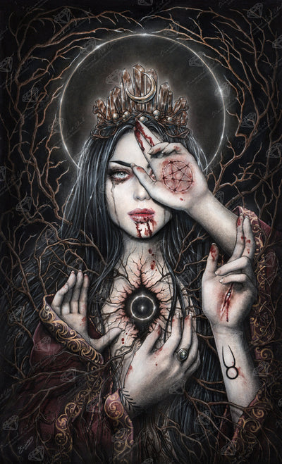 Diamond Painting The High Priestess 22" x 36" (55.8cm x 91.9cm) / Square with 63 Colors including 2 ABs and 1 Iridescent Diamond and 1 Fairy Dust Diamond / 82,656