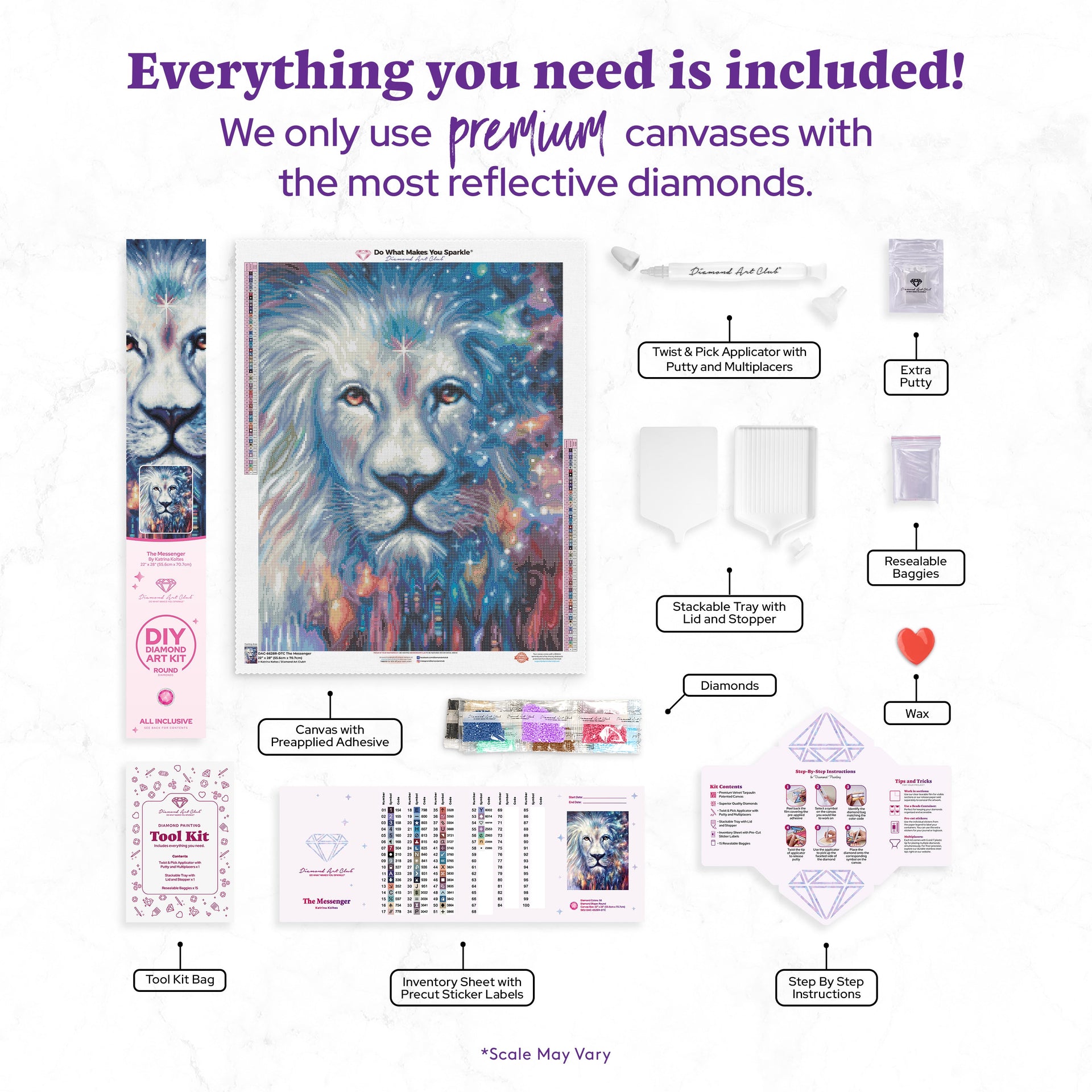 Diamond Painting The Messenger 22" x 28" (55.6cm x 70.7cm) / Round with 58 Colors including 1 AB and 4 Fairy Dust Diamonds / 51,914