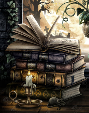 Diamond Painting The Midnight Library 22" x 28" (55.8cm x 70.7cm) / Square with 44 Colors including 1 AB and 5 Fairy Dust Diamonds / 63,616