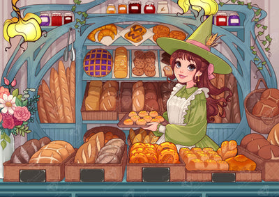 Diamond Painting The Witch's Bakery 39" x 27.6" (98.8cm x 69.9cm) / Square with 86 Colors including 2 ABs and 1 Frosted Diamond and 5 Fairy Dust Diamonds / 111,557