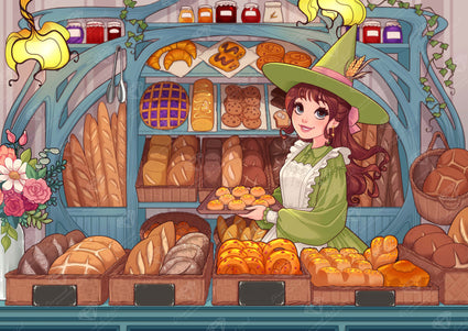 Diamond Painting The Witch's Bakery 39" x 27.6" (98.8cm x 69.9cm) / Square with 86 Colors including 2 ABs and 1 Frosted Diamond and 5 Fairy Dust Diamonds / 111,557