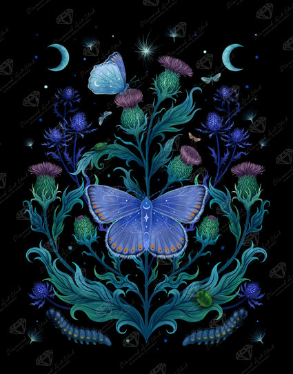 Diamond Painting Thistle Home 25.6" x 32.7" (65cm x 82.9cm) / Square with 41 Colors including 1 Electro Diamond and 2 Iridescent Diamonds and 5 Fairy Dust Diamonds / 86,913