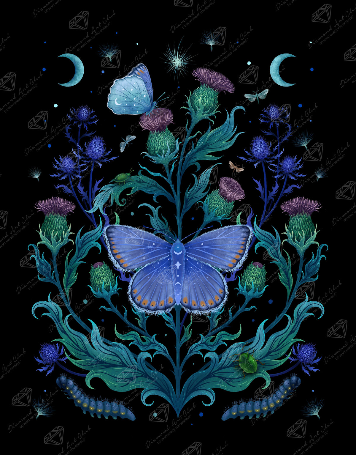 Diamond Painting Thistle Home 25.6" x 32.7" (65cm x 82.9cm) / Square with 41 Colors including 1 Electro Diamond and 2 Iridescent Diamonds and 5 Fairy Dust Diamonds / 86,913