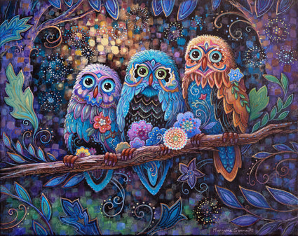 Diamond Painting Three's a Charm 32.3" x 25.6" (81.9cm x 65cm) / Square with 57 Colors including 2 ABs and 5 Fairy Dust Diamonds / 85,869