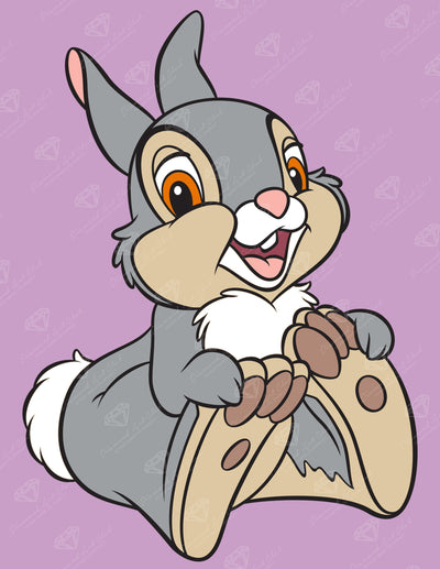 Diamond Painting Thumper 13" x 17" (33cm x 42.7cm) / Round with 11 Colors including 1 Special Diamond and 3 Fairy Dust Diamonds / 18,600