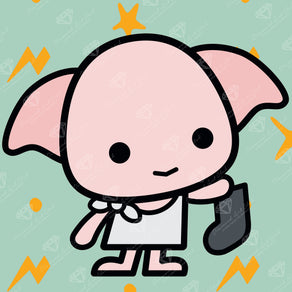 Diamond Painting Tiny Dobby 13" x 13" (32.8cm x 32.8cm) / Round With 7 Colors including 2 ABs / 13,689