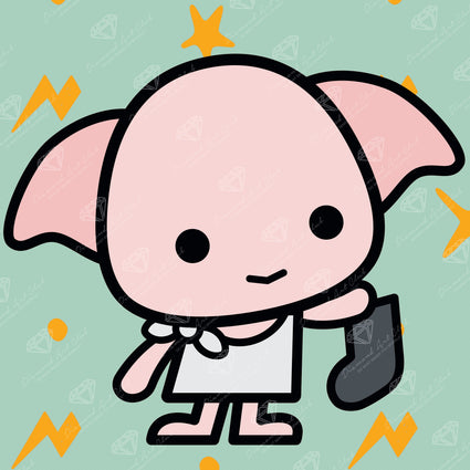 Diamond Painting Tiny Dobby 13" x 13" (32.8cm x 32.8cm) / Round With 7 Colors including 2 ABs / 13,689