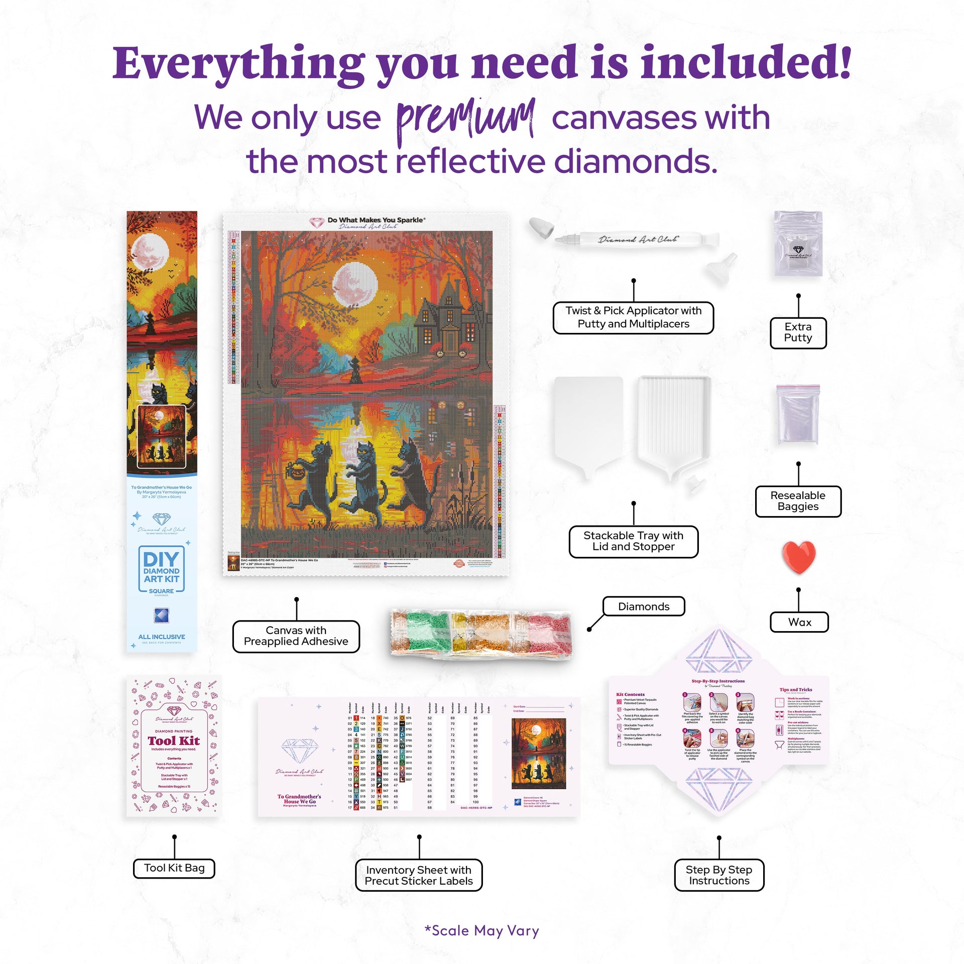 Diamond Painting To Grandmother's House We Go 20" x 26" (51cm x 66cm) / Square With 46 Colors Including 4 ABs / 54,060