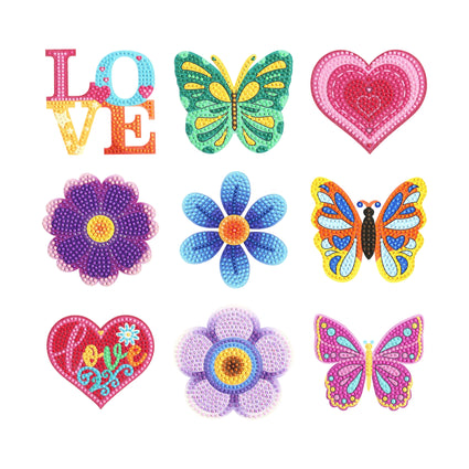 Diamond Painting Trinket Treasures - Spring 3.9" x 3.9" (10cm x 10cm) / 45 colors including 5 ABs and 29 Fairy Dust Diamonds / 3,680