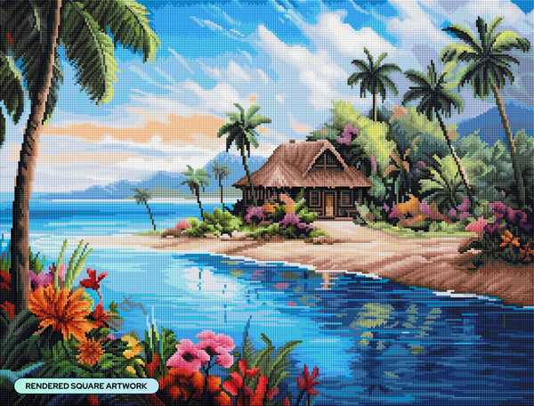 Tropical Island Hut – Diamond Art Club