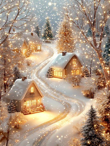 Diamond Painting Twilight Town 22" x 29" (55.8cm x 73.7cm) / Square with 76 Colors including 2 ABs and 1 Special Diamond and 3 Fairy Dust Diamonds / 66,304