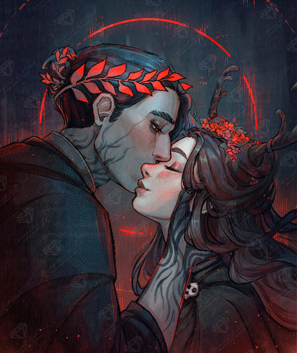 Diamond Painting Underworldly Romance 22" x 26" (55.6cm x 66cm) / Round with 44 Colors including 1 Iridescent Diamond and 2 Fairy Dust Diamonds / 48,480