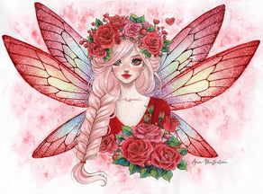 Diamond Painting Valentine's Fairy 34.7" x 25.6" (87.9cm x 65cm) / Square with 59 Colors including 2 ABs and 1 Frosted Diamond and 3 Fairy Dust Diamonds / 92,133