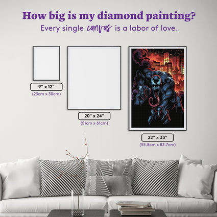 Diamond Painting Venom™ 22" x 33" (55.8cm x 83.7cm) / Square with 40 Colors including 2 ABs, 1 Iridescent and 2 Fairy Dust Diamonds / 75,264