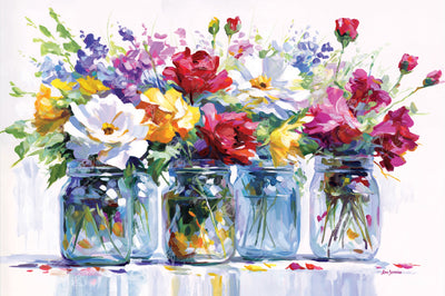 Diamond Painting Vibrant Floral Impressions 33" x 22" (83.7cm x 55.6cm) / Round with 70 Colors including 4 ABs and 2 Fairy Dust Diamonds / 61,408