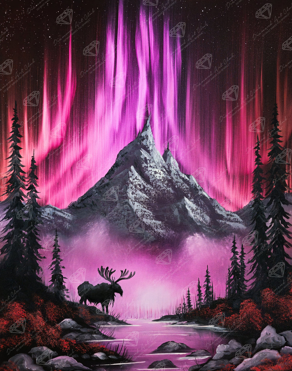 Diamond Painting Vibrant Peaks 22" x 28" (55.8cm x 70.7cm) / Square with 43 Colors including 2 ABs and 3 Fairy Dust Diamonds / 63,616