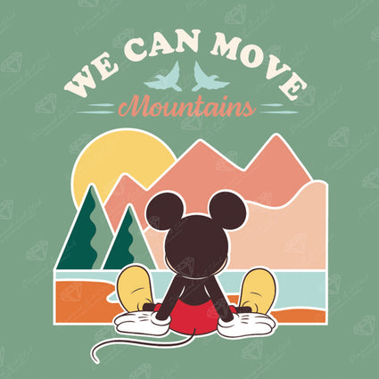 Diamond Painting We Can Move Mountains 13" x 13" (32.9cm x 32.9cm) / Square with 11 Colors including 1 AB and 3 Fairy Dust Diamonds / 17,424