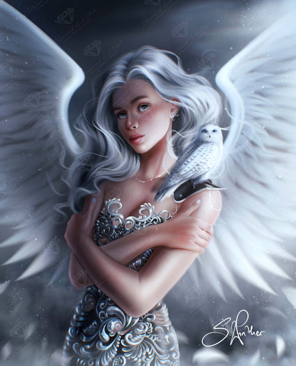 Diamond Painting Winged Princess 22" x 27" (56cm x 69cm) / Square with 26 Colors including 2 ABs / 60,333