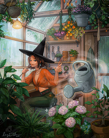 Diamond Painting Witch's Greenhouse 22" x 28″ (56cm x 71cm) / Square With 58 Colors Including 4 ABs / 62,101