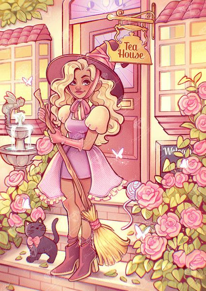 Diamond Painting Witch's Tea House 25.6" x 36.2" (65cm x 92cm) / Square With 79 Colors Including 4 ABs and 1 Frosted Diamond and 4 Fairy Dust Diamonds / 96,309