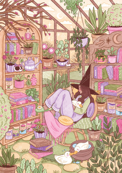 Diamond Painting Witchy Greenhouse 25.6" x 36.2" (65cm x 91.8cm) / Square with 63 Colors including 2 ABs and 4 Fairy Dust Diamonds / 96,309