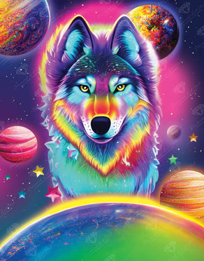 Diamond Painting Wolf of the World 22" x 28" (55.6cm x 70.7cm) / Round with 63 Colors including 3 ABs and 3 Fairy Dust Diamonds / 51,914