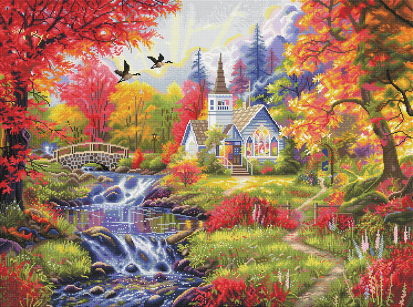 ダイヤモンドアートクラブ Woodland Church Woodland Church Diamond Painting Kit – Diamond Art Club