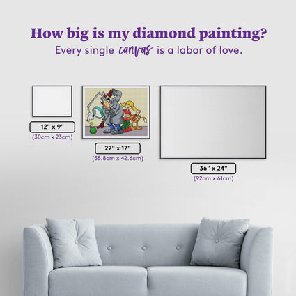 Diamond Painting Wowsers! 22" x 17" (55.8cm x 42.6cm) / Round with 31 Colors including 4 AB Diamonds / 30,248
