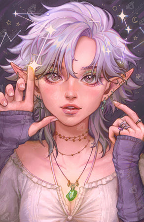 Diamond Painting Written in the Stars 17" x 26" (42.9cm x 66.1cm) / Round With 62 Colors Including 4 ABs and 3 Iridescent Diamonds and 3 Fairy Dust Diamonds / 37,440