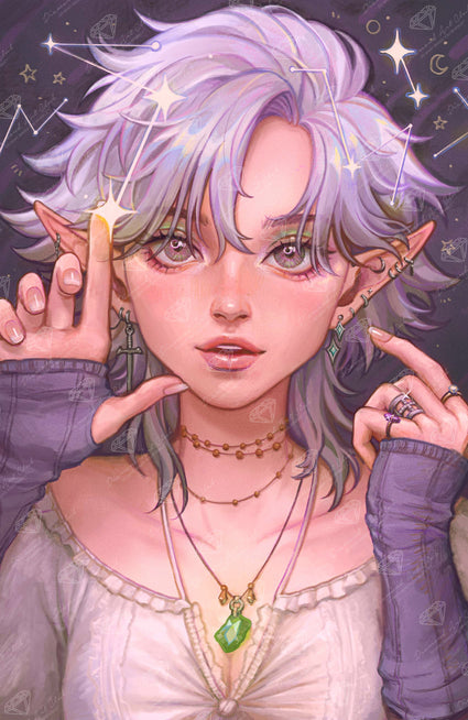 Diamond Painting Written in the Stars 17" x 26" (42.9cm x 66.1cm) / Round With 62 Colors Including 4 ABs and 3 Iridescent Diamonds and 3 Fairy Dust Diamonds / 37,440