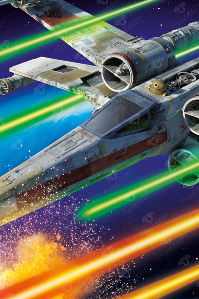 Diamond Painting X-Wing 22" x 33" (55.6cm x 83.7cm) / Round with 49 Colors including 1 AB and 5 Fairy Dust Diamonds / 61,408