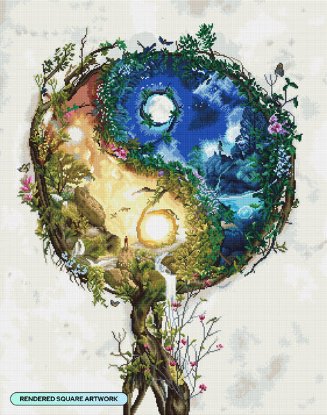 ダイヤモンドアートクラブ　Yin&Yang of Life Yin and Yang Diamond Painting Kit – Diamond Art Club
