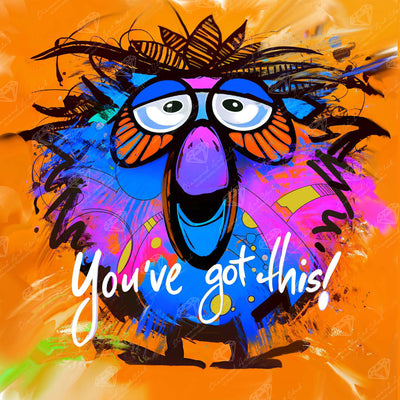 Diamond Painting You've Got This! 17" x 17" (42.7cm x 42.7cm) / Round with 37 Colors including 3 ABs and 2 Fairy Dust Diamonds / 24,025