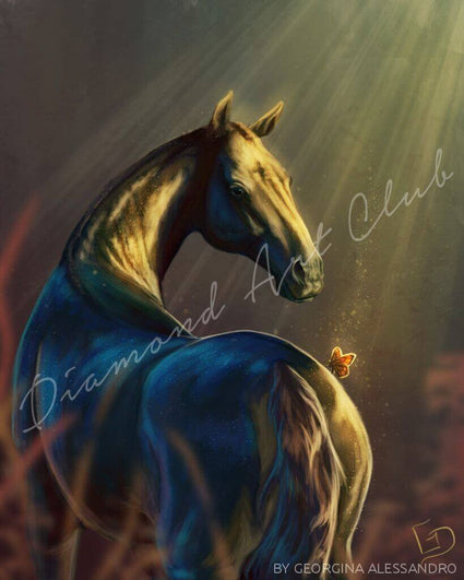 Diamond Painting Akhal Teke Square / 12.6" x 15.7" (32cm x 40cm) / 28 Colors