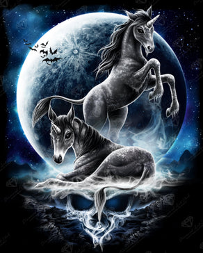 Diamond Painting Baby Unicorns 25.6" x 31.9" (65cm x 81cm) / Square with 26 Colors including 1 AB / 84,825