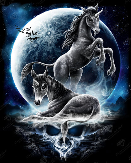 Diamond Painting Baby Unicorns 25.6" x 31.9" (65cm x 81cm) / Square with 26 Colors including 1 AB / 84,825