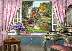 Diamond Painting Bedroom View 38.6" x 27.6″ (98cm x 70cm) / Square with 60 Colors including 2 ABs / 107,473