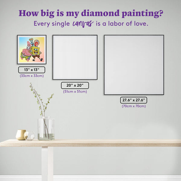 DIAMOND ART CLUB Spongebob Squarepants Best Buddies Diamond Painting Kit,  13 x 13 (33 x 33 cm)