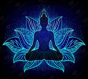Diamond Painting Chakra Lotus 19.7" x 22.0″ (50cm x 56cm) / Round With 7 Colors Including 1 Glow-in-the-Dark AB / 35,046