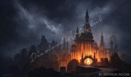 Diamond Painting Dark Times Square / 21.7" x 36.6" (55cm x 93cm) / 28 Colors