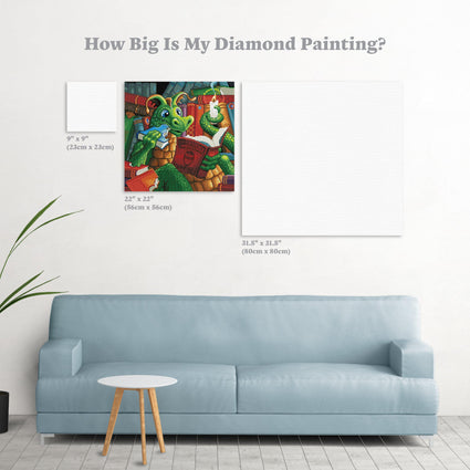 Diamond Painting Devouring a Good Book 22" x 22″ (56cm x 56cm) / Round with 53 Colors including 4 ABs / 39,601