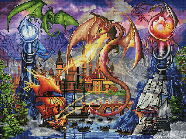 Dragon Attack Diamond Painting Kit – Diamond Art Club