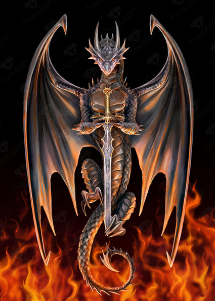 Diamond Painting Dragon warrior 27.6" x 38.6" (70cm x 98cm) / Square with 40 Colors and 4 ABs / 110,433