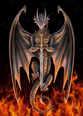 Diamond Painting Dragon warrior 27.6" x 38.6" (70cm x 98cm) / Square with 40 Colors and 4 ABs / 110,433