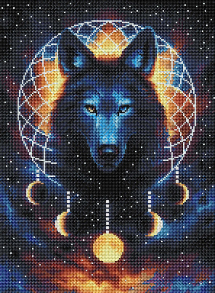 Crystal Diamond Painting Table Ornaments Dreamcatcher Wolf 5D DIY Diamond  Art Table Decorations Special Shaped Gem Embroidery By Number Kit Arts Craft